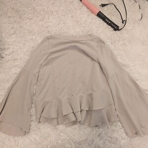 Altar'd State Cream Ruffle Hem Blouse